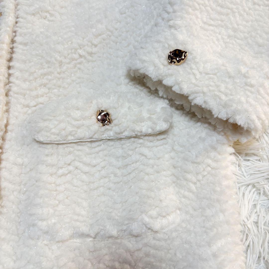 【極美品】dazzlin ダズリン ボアフレンチブルゾン ホワイト ジャケット