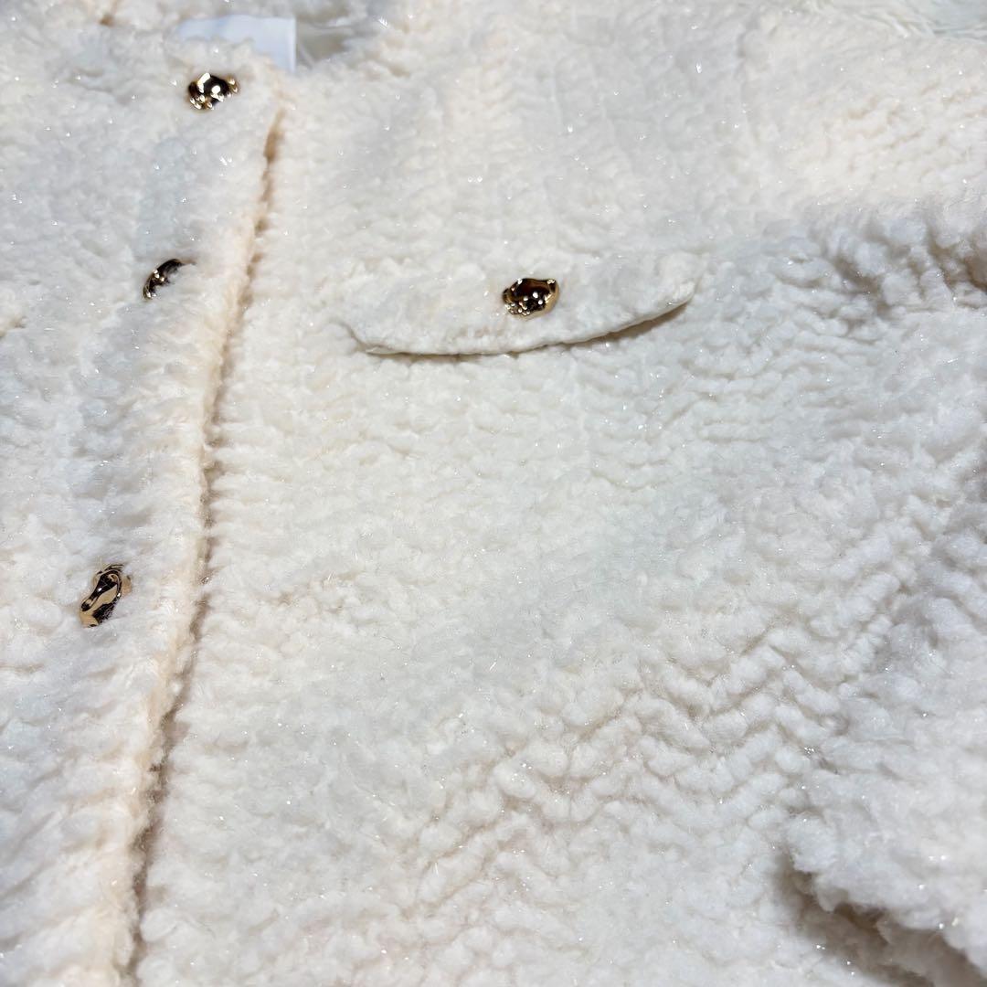 【極美品】dazzlin ダズリン ボアフレンチブルゾン ホワイト ジャケット