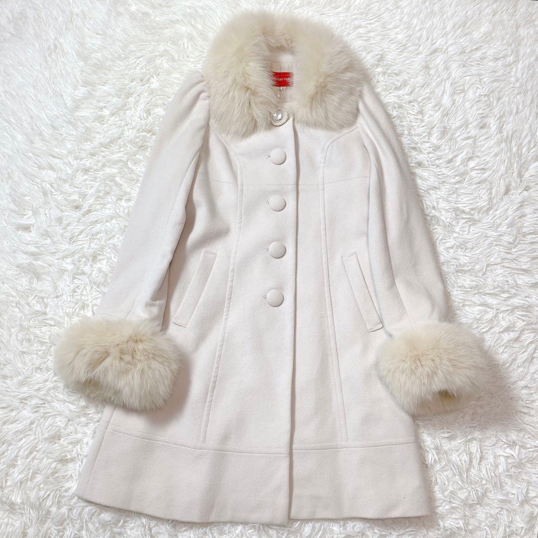 【新品タグ付】定価5.8万円　アプワイザーリッシェ　コート　アンゴラ混　ファー