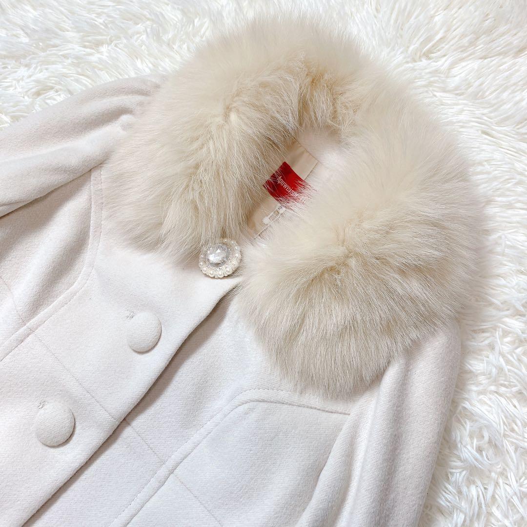 【新品タグ付】定価5.8万円　アプワイザーリッシェ　コート　アンゴラ混　ファー