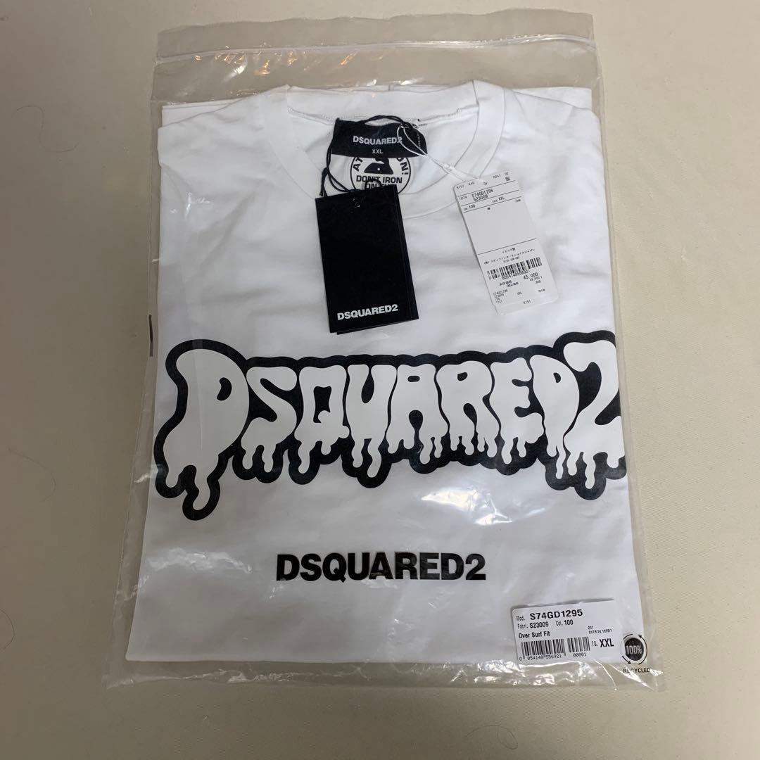 トップス DSQUARED2 long sleeve cut and sew WHITE