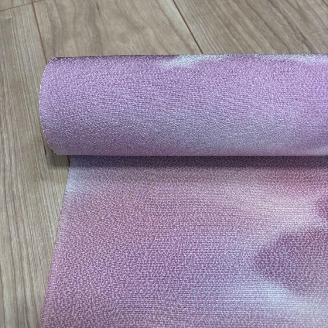未使用　正絹　反物　着物　和装　小紋　丹後縮緬　縮緬　紫　青紫　78000円の品