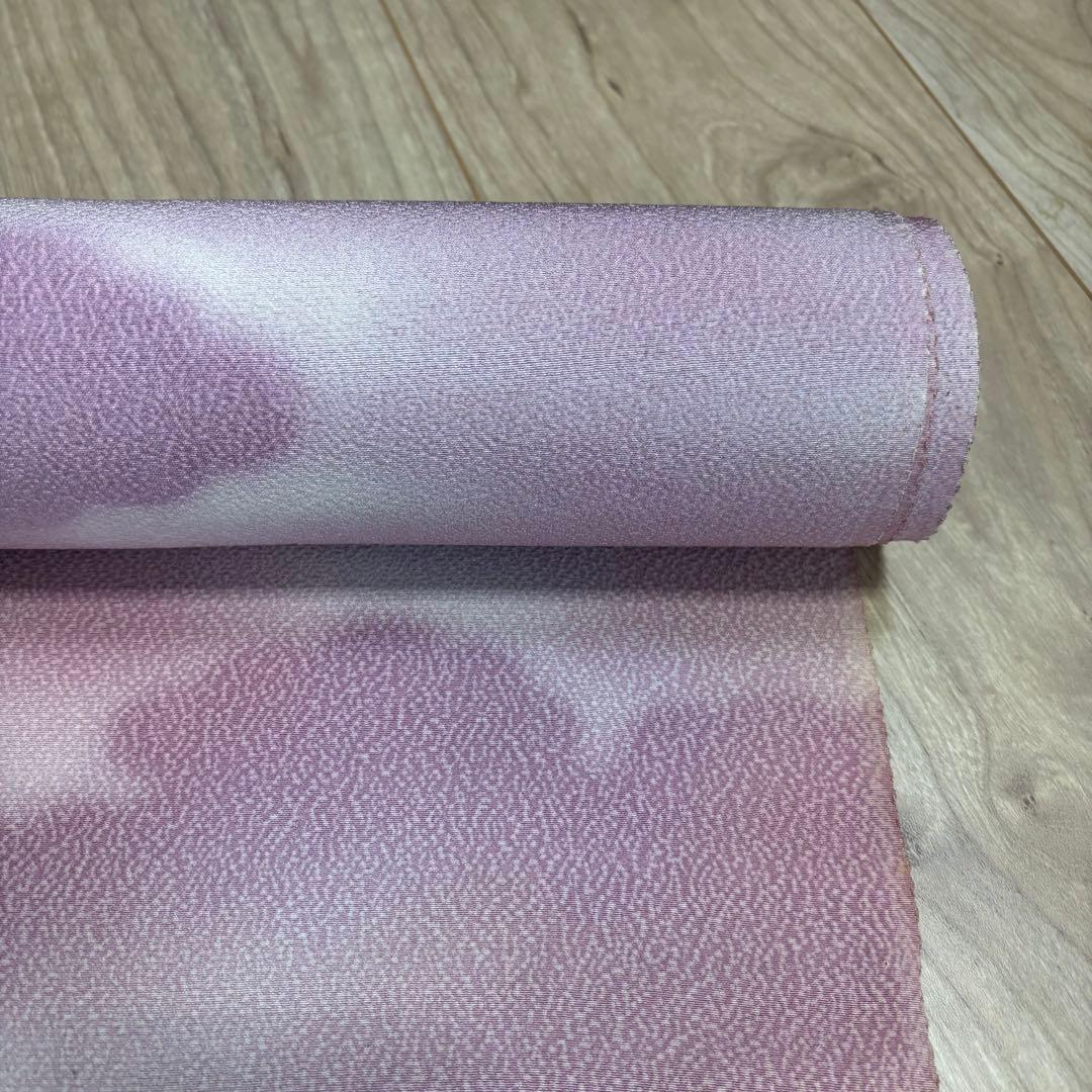 未使用　正絹　反物　着物　和装　小紋　丹後縮緬　縮緬　紫　青紫　78000円の品