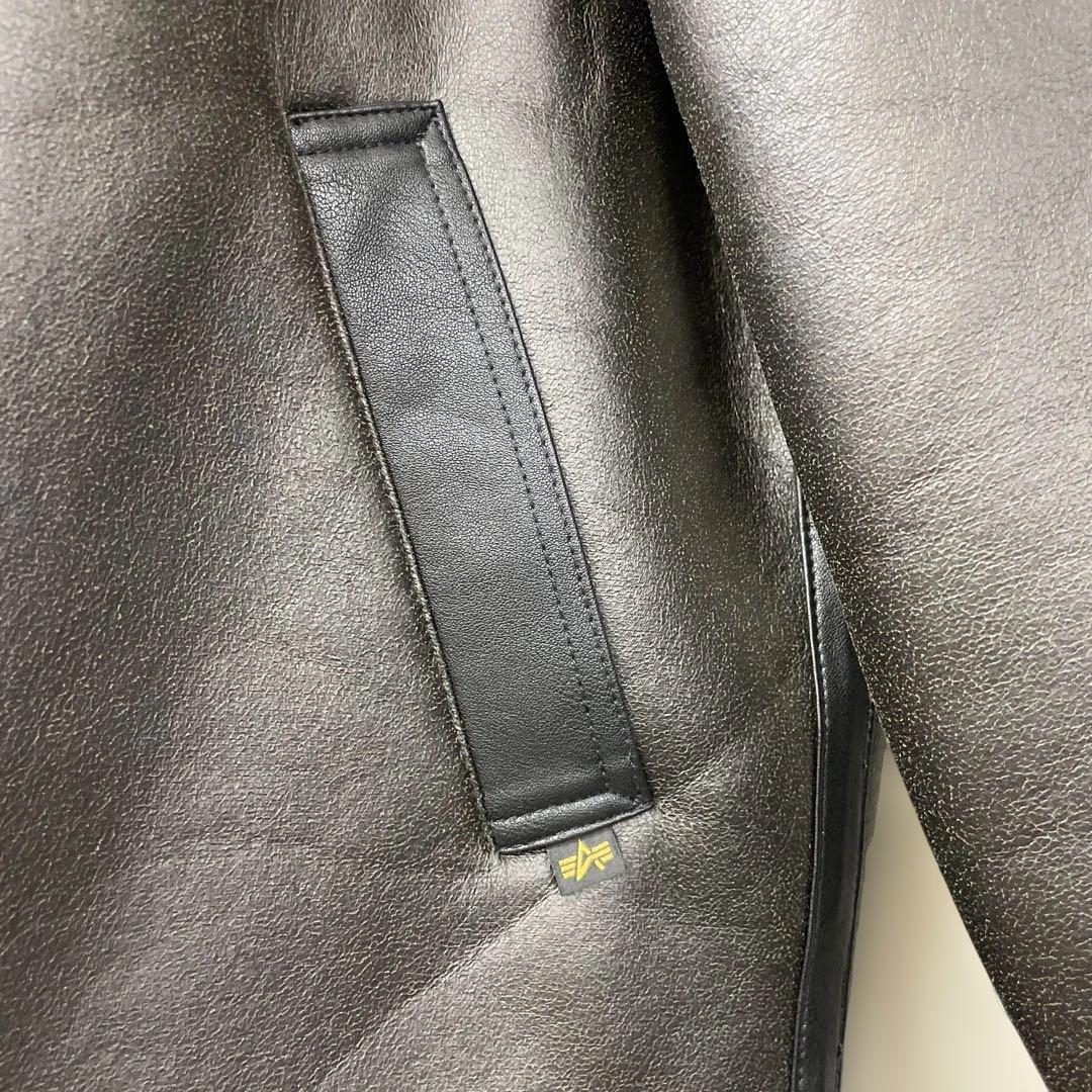 ALPHA INDUSTRIES 裏ボアPUジャケット BLACK/brown