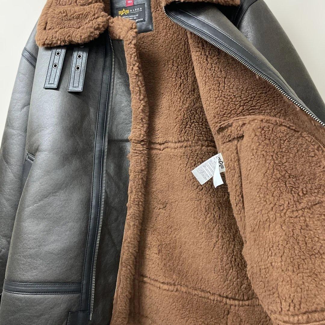 ALPHA INDUSTRIES 裏ボアPUジャケット BLACK/brown