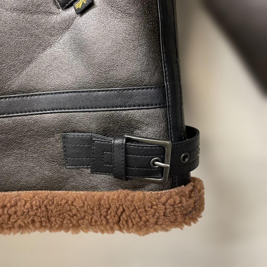 ALPHA INDUSTRIES 裏ボアPUジャケット BLACK/brown