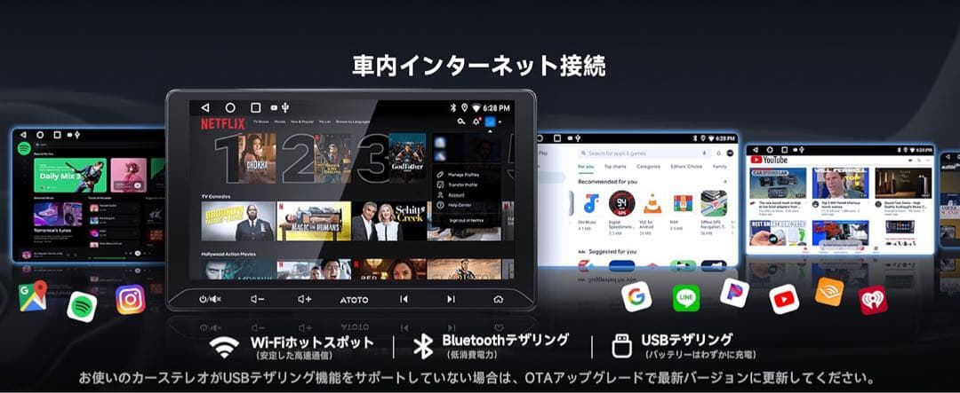 ATOTO ZONE A5L Android ディスプレイオーディオ2DIN