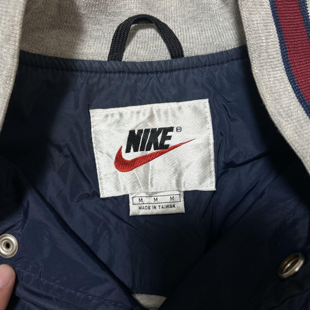 90s NIKE ナイキ　ナイロンスタジャン　ナイロンジャケット ネイビー M