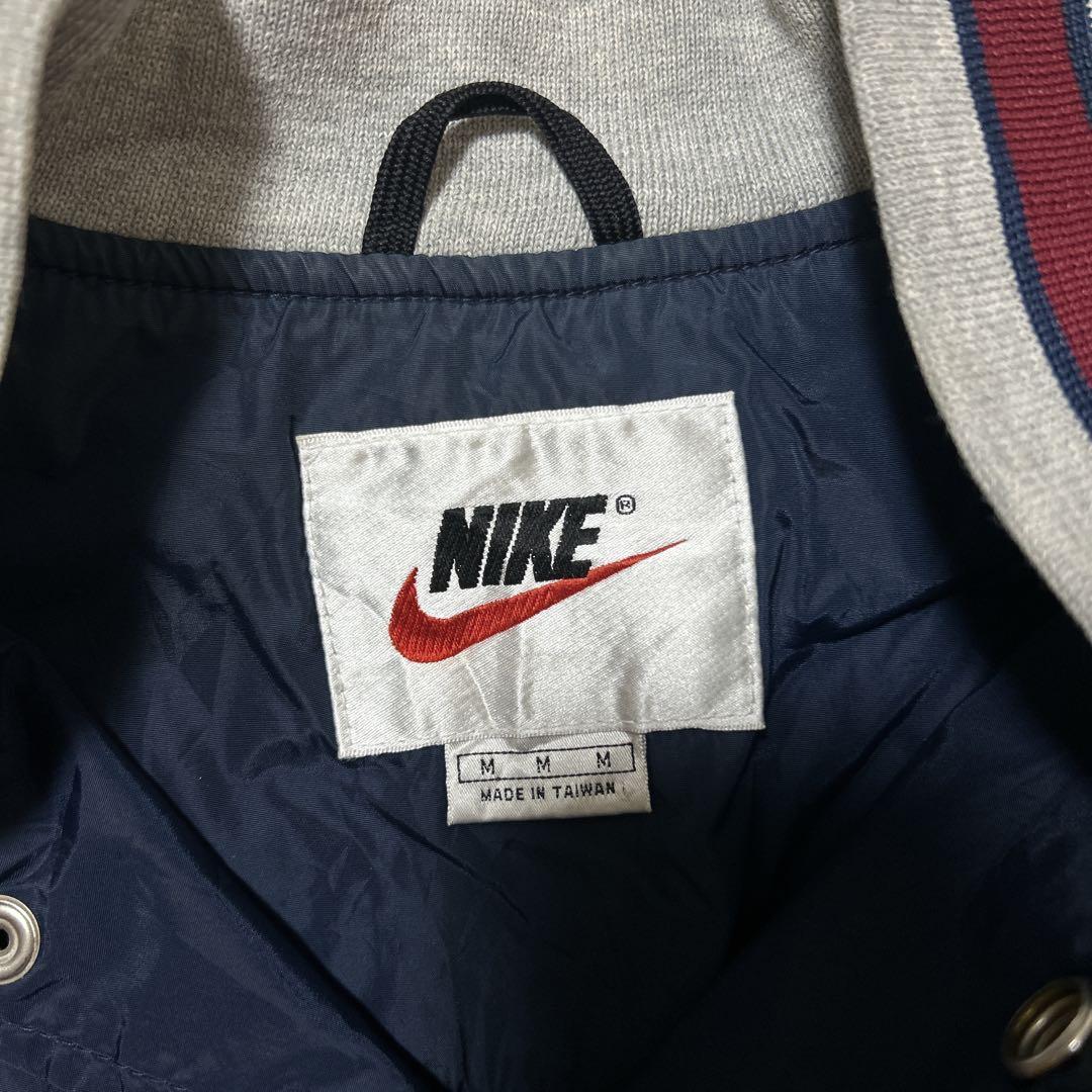90s NIKE ナイキ　ナイロンスタジャン　ナイロンジャケット ネイビー M
