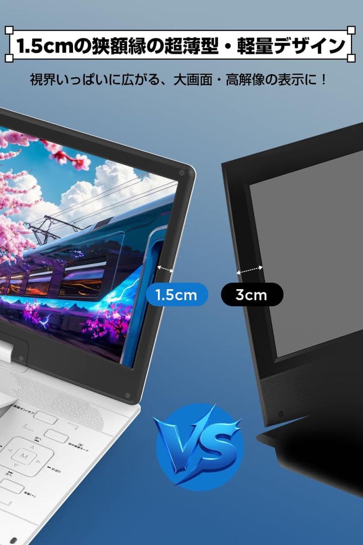 ポータブルDVDプレーヤー 大画面 15.6インチ DVDプレーヤー