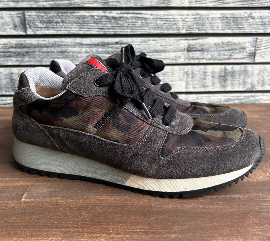 PRADA プラダ　カモフラージュ スエード スニーカー 24.0cmイタリア製