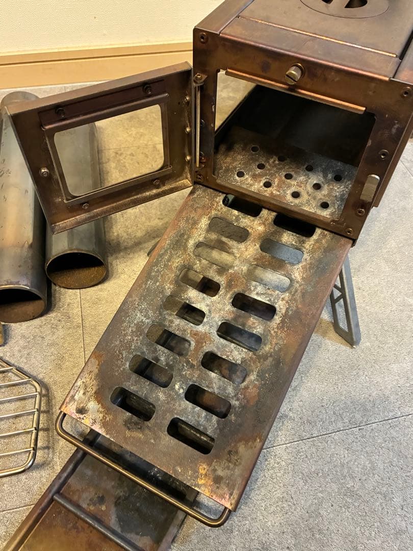 VASTLAND ステンレス薪ストーブ　延長煙突付き