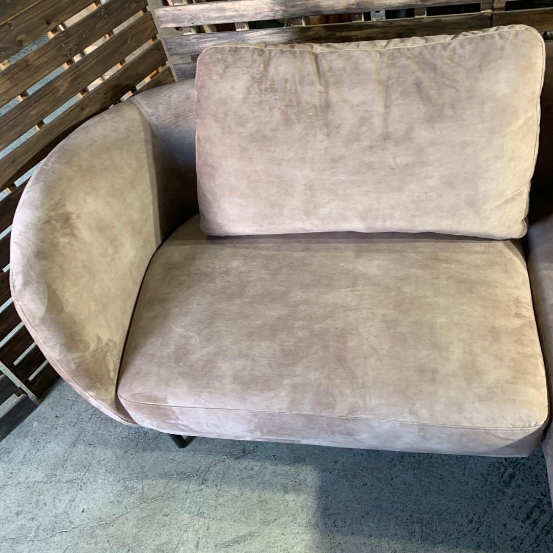 J446\" 現状品 ファブリック カウチソファ 右カウチ ブラウン