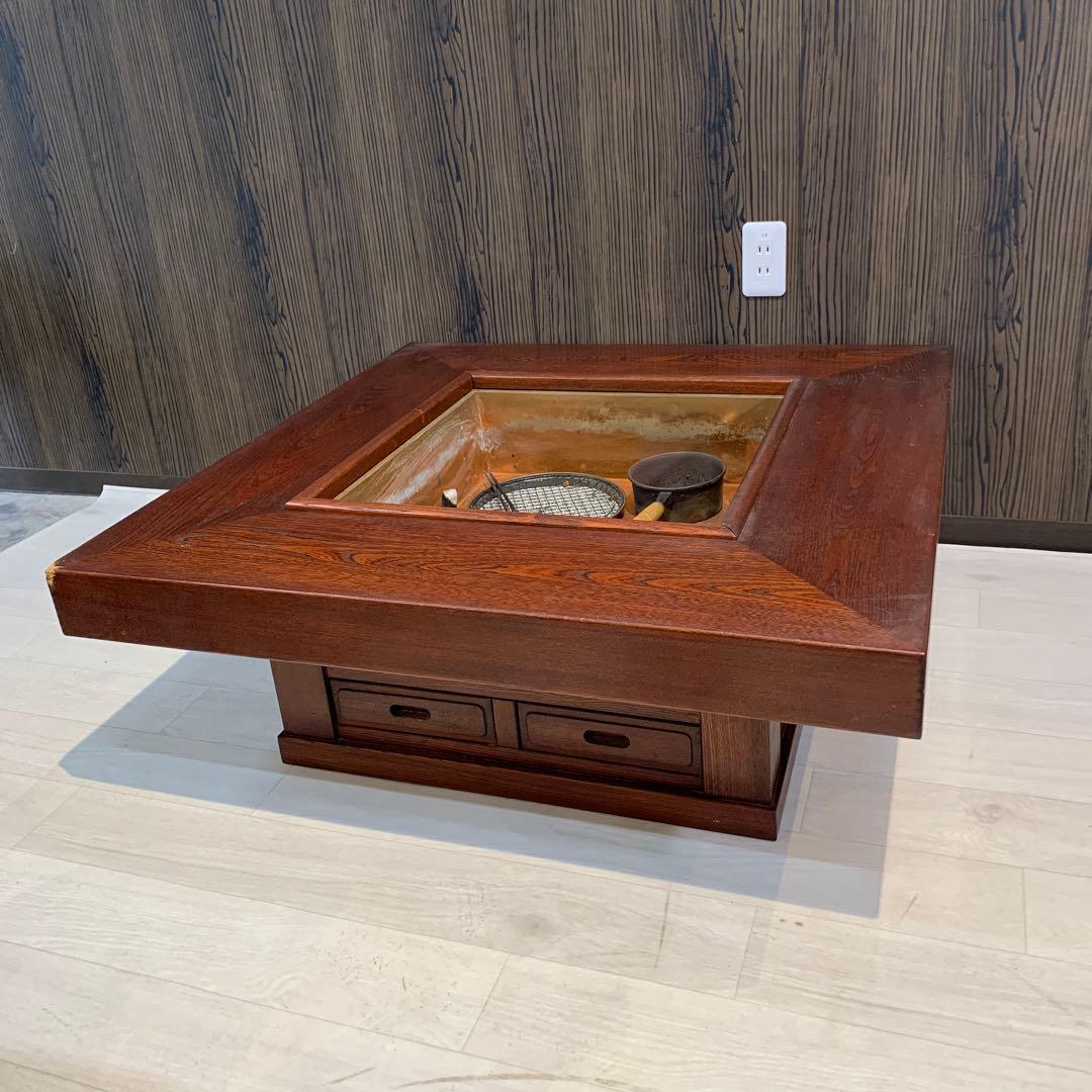 囲炉裏テーブル　レトロ　付属品有り！