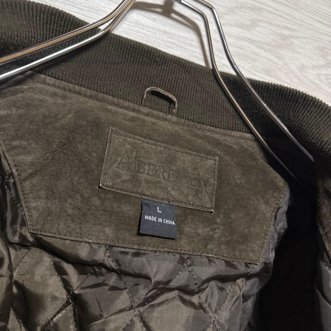 00s ABERDEEN スエード 本革 中綿 MA-1 ドリズラー ブルゾン