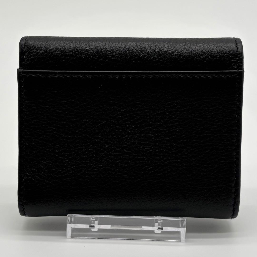 極美品✨プラダ 1MH043 ソフトレザー 三つ折り財布 黒 RFID ICタグ