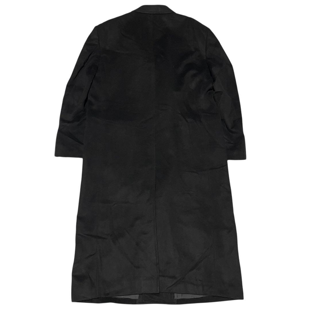 【カシミヤ100%×大きいサイズ】マキシ丈ダブルチェスターコート ブラック 3L