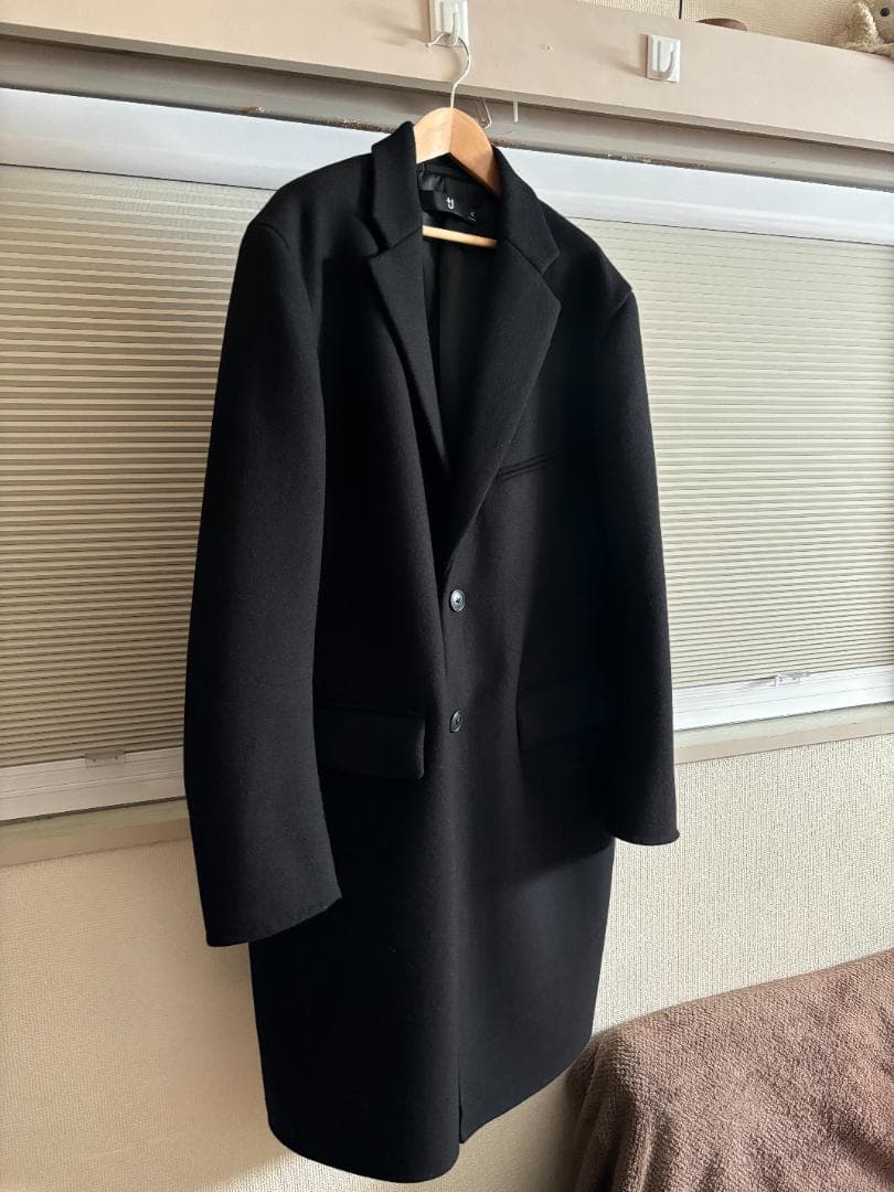 【希少XL】UNIQLO＋J ウールブレンドチェスターコート XLブラック