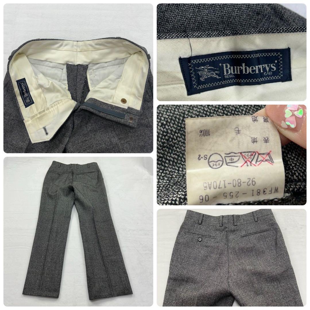 E475 M A5 バーバリー 3ピース ツイード リバーシブル スーツ メンズ