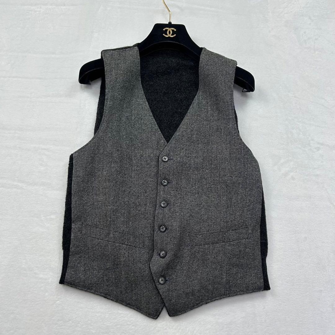 E475 M A5 バーバリー 3ピース ツイード リバーシブル スーツ メンズ