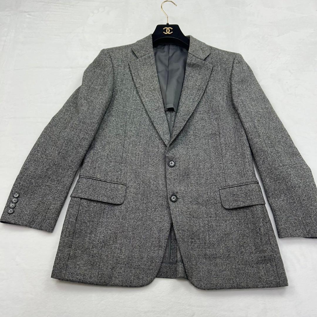 E475 M A5 バーバリー 3ピース ツイード リバーシブル スーツ メンズ