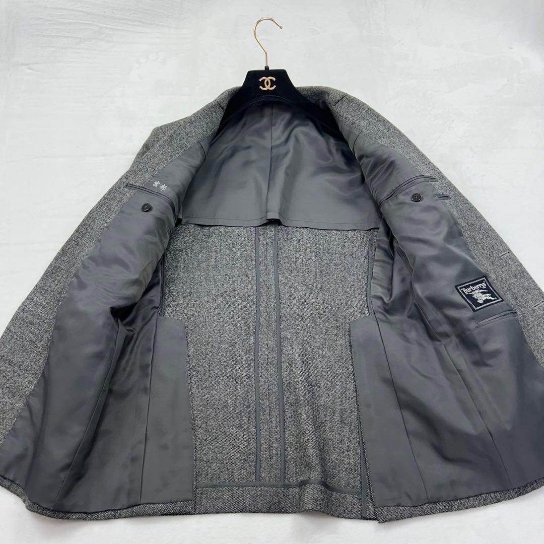 E475 M A5 バーバリー 3ピース ツイード リバーシブル スーツ メンズ