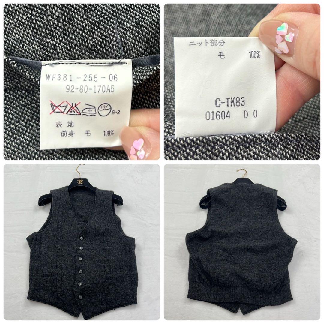 E475 M A5 バーバリー 3ピース ツイード リバーシブル スーツ メンズ