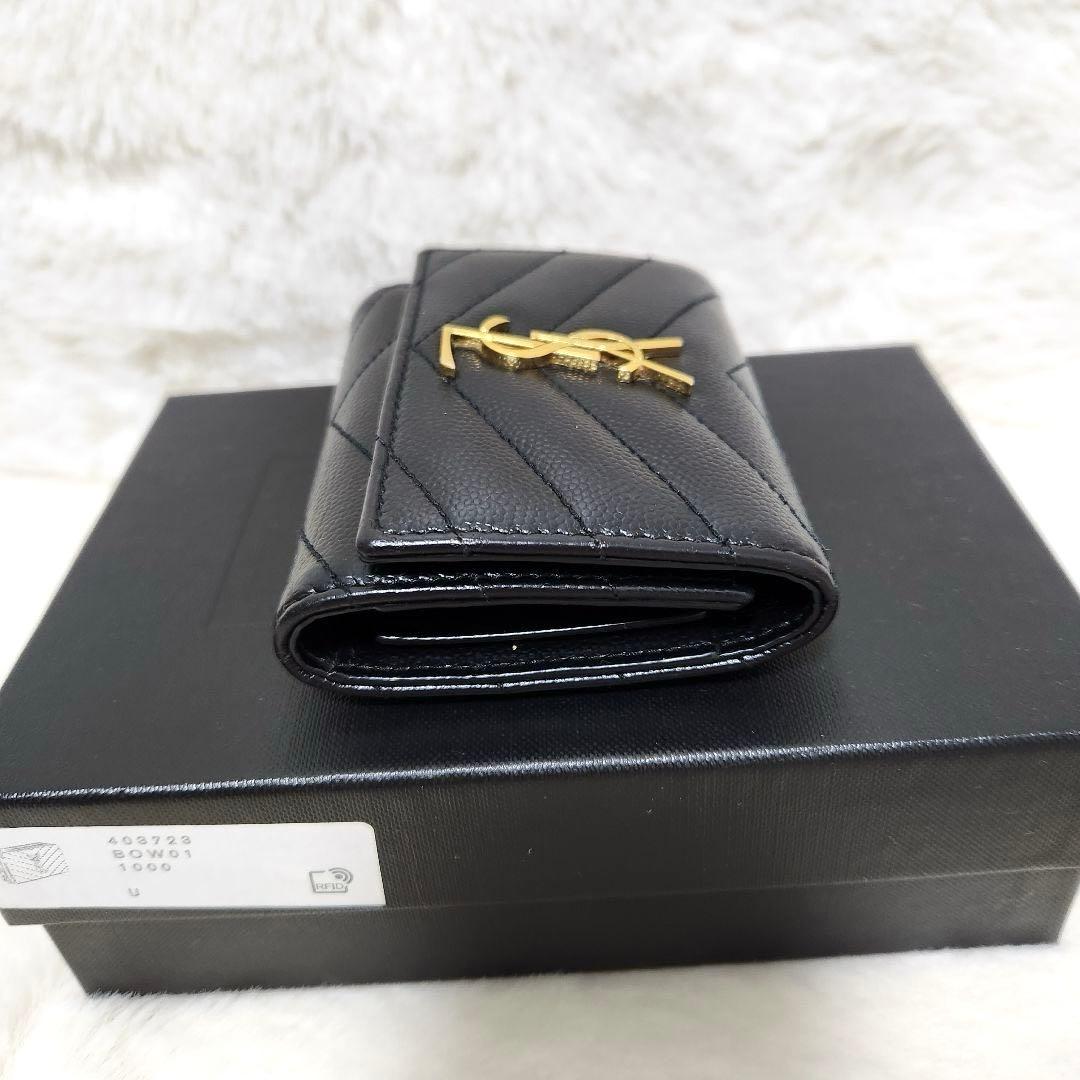 ✨極美品✨サンローラン　キーケース　6連　カサンドラ　キルティング　ブラック