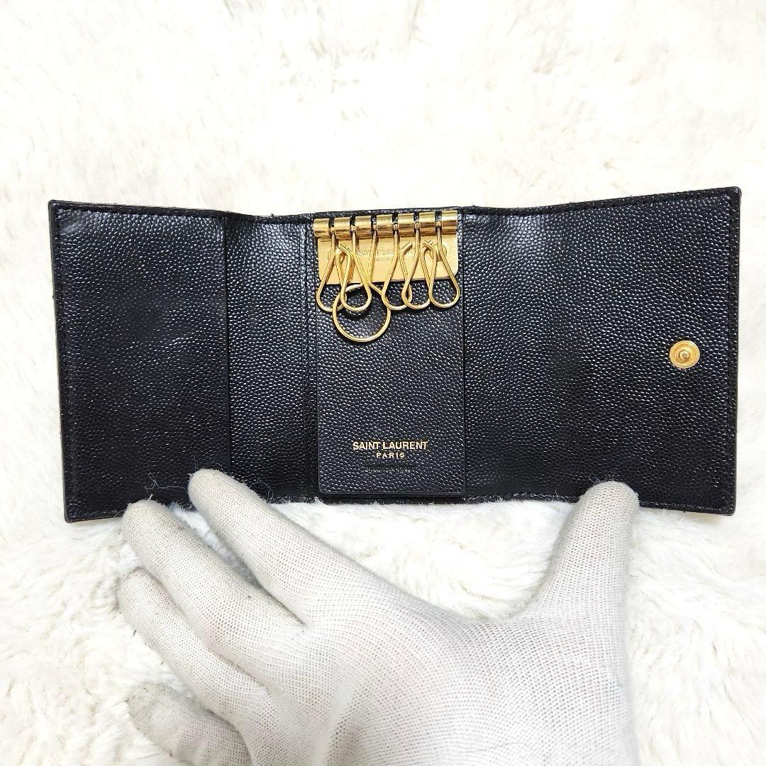 ✨極美品✨サンローラン　キーケース　6連　カサンドラ　キルティング　ブラック