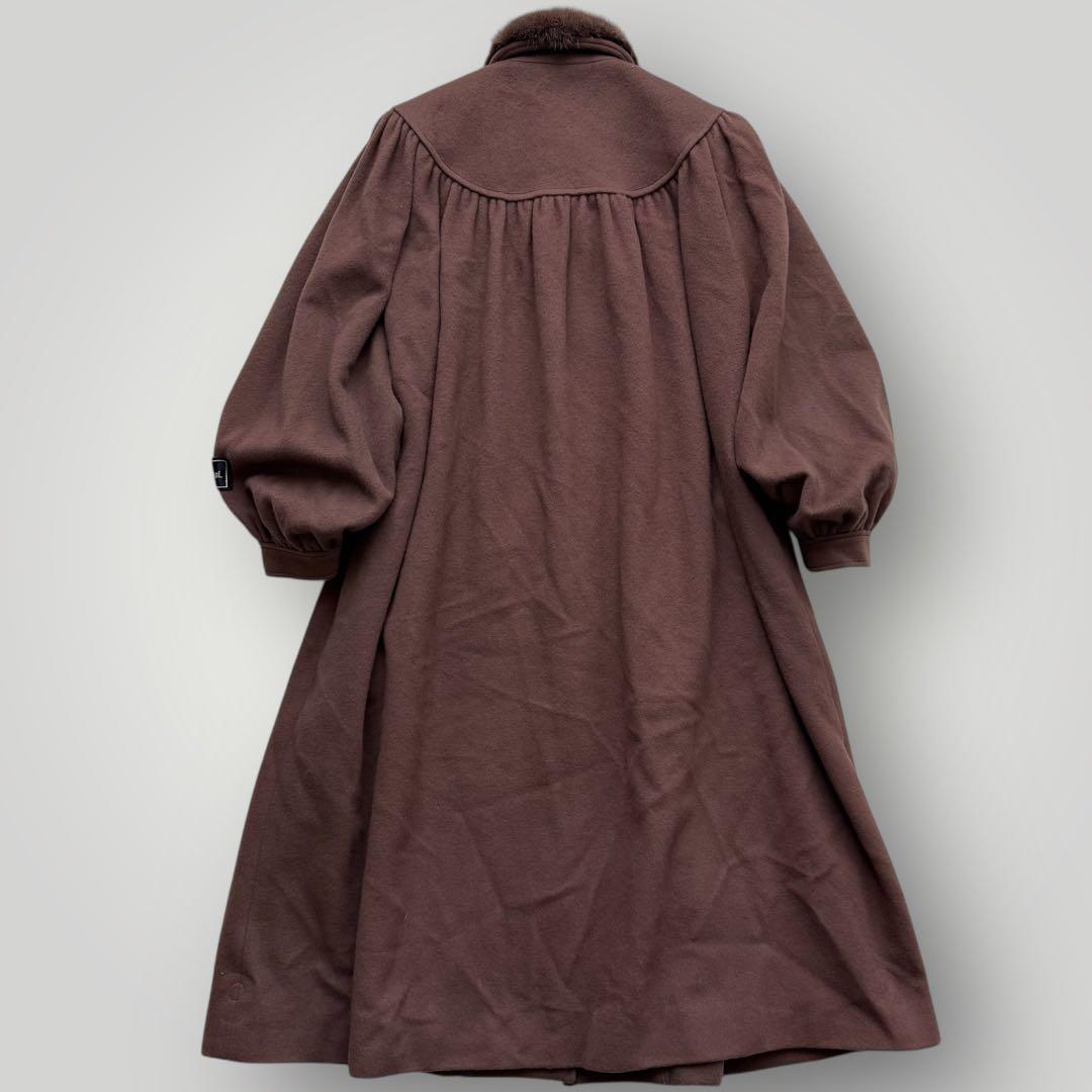 未使用品☆タグ付 カシミヤ ミンク MINK ロングコート 本毛皮 ブラウン