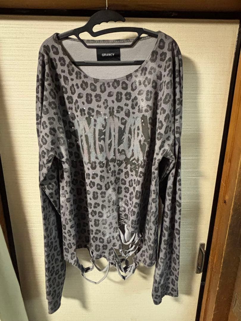 (GRANCY) 黒レオパードロンT