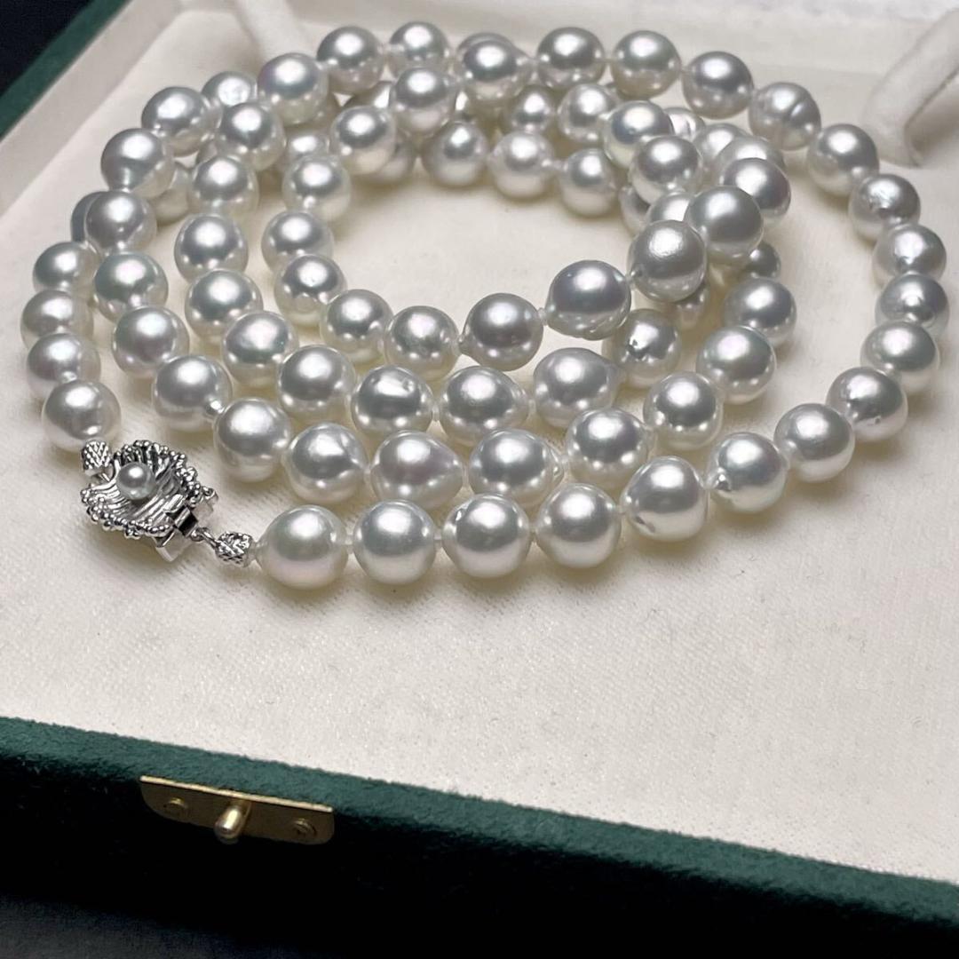 【オーロラ/テリ最強◎】タサキ アコヤ ブルーパール ネックレス 9mm 鑑別書