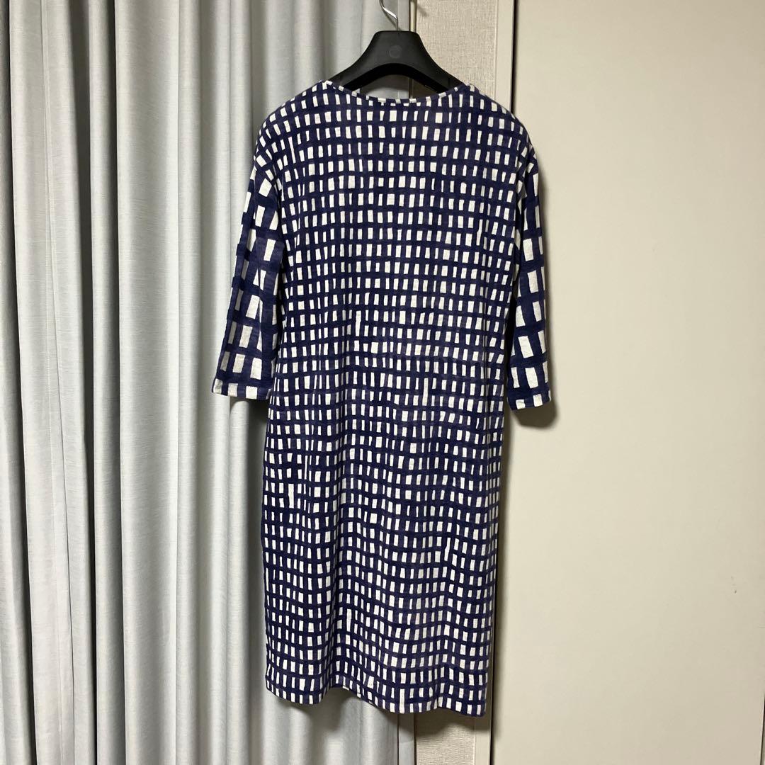 minä perhonen ミナポルホネン チェック柄 五分袖チュニック