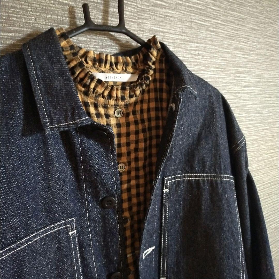 ナチュラルランドリー 10ozデニムカバーオールジャケット インディゴ 美品