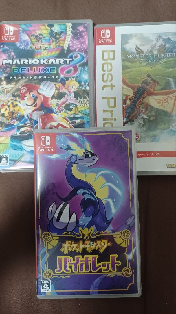 マリオカート8DX・モンハンストーリーズ・ポケモンバイオレット 3本セット
