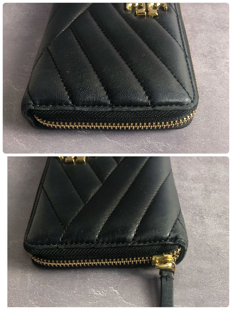 ✨️美品✨️ トリーバーチ キルティング レザー 長財布 黒 金ロゴ キラ KIRA