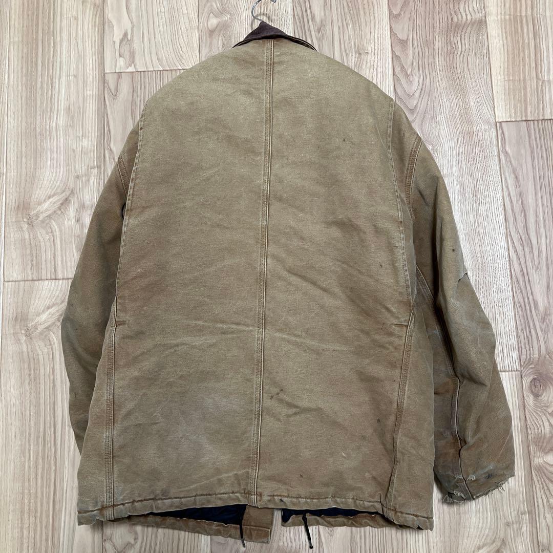 【Carhartt】カーハート古着 ベージュ　トラディショナルコート　ボロ