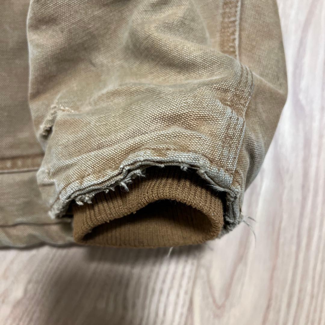 【Carhartt】カーハート古着 ベージュ　トラディショナルコート　ボロ