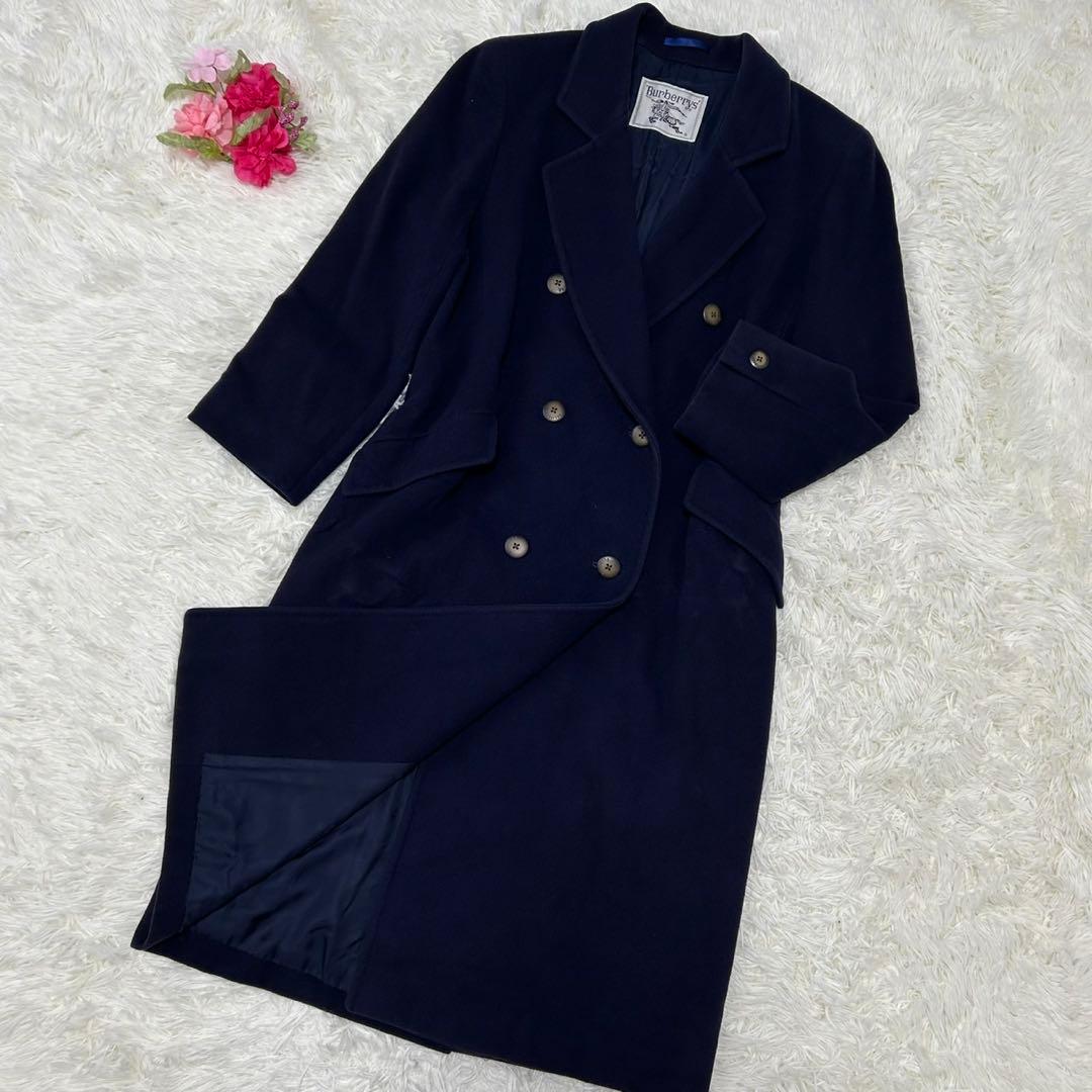 【極美品/L】バーバリー チェスターコート アウター カシミヤ20% Aライン