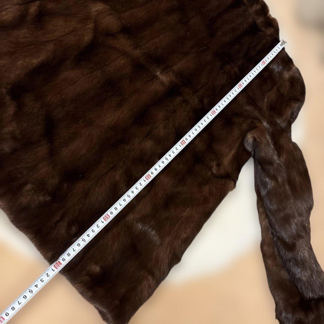 濃いめブラウン　柔らかい上質ミンクハーフコート　サイズ11号
