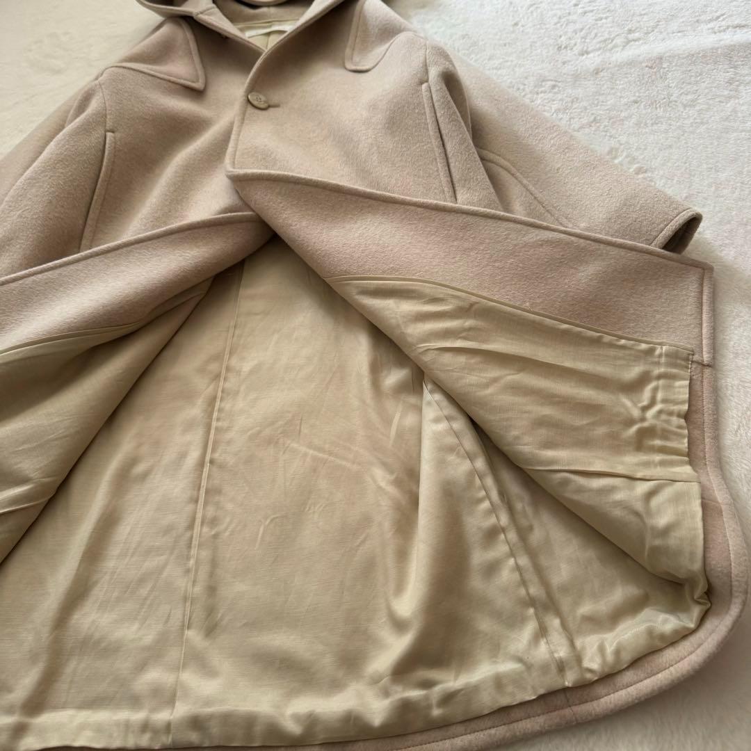 ギャルリーヴィー　ダブルクロスショートビーバー フーデッドラグランコート　F