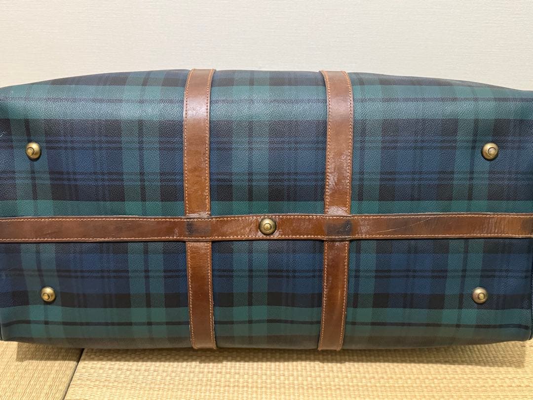 ラルフローレン レザーPVC 2way ブラックウォッチ 大容量ボストンバッグ