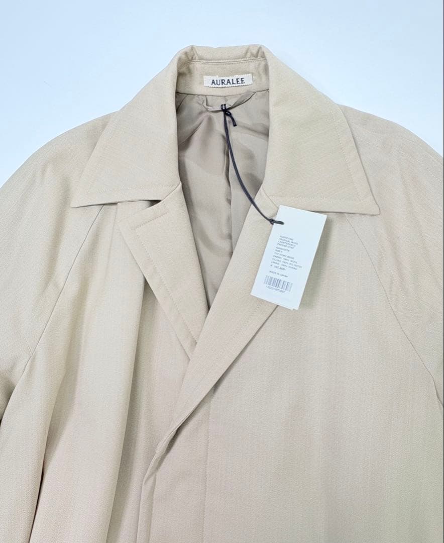 オーラリー／トロピカルウール中綿チェスターフィールドコート新品未使用