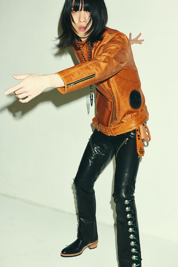 blackmeans レザーパンツ　コンチョ　ホースレザー　22ss