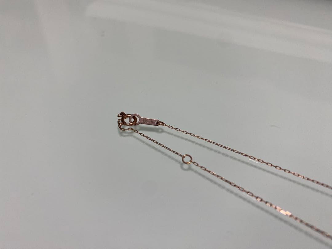 4°C10kピンクゴールド ハートフラワーネックレス