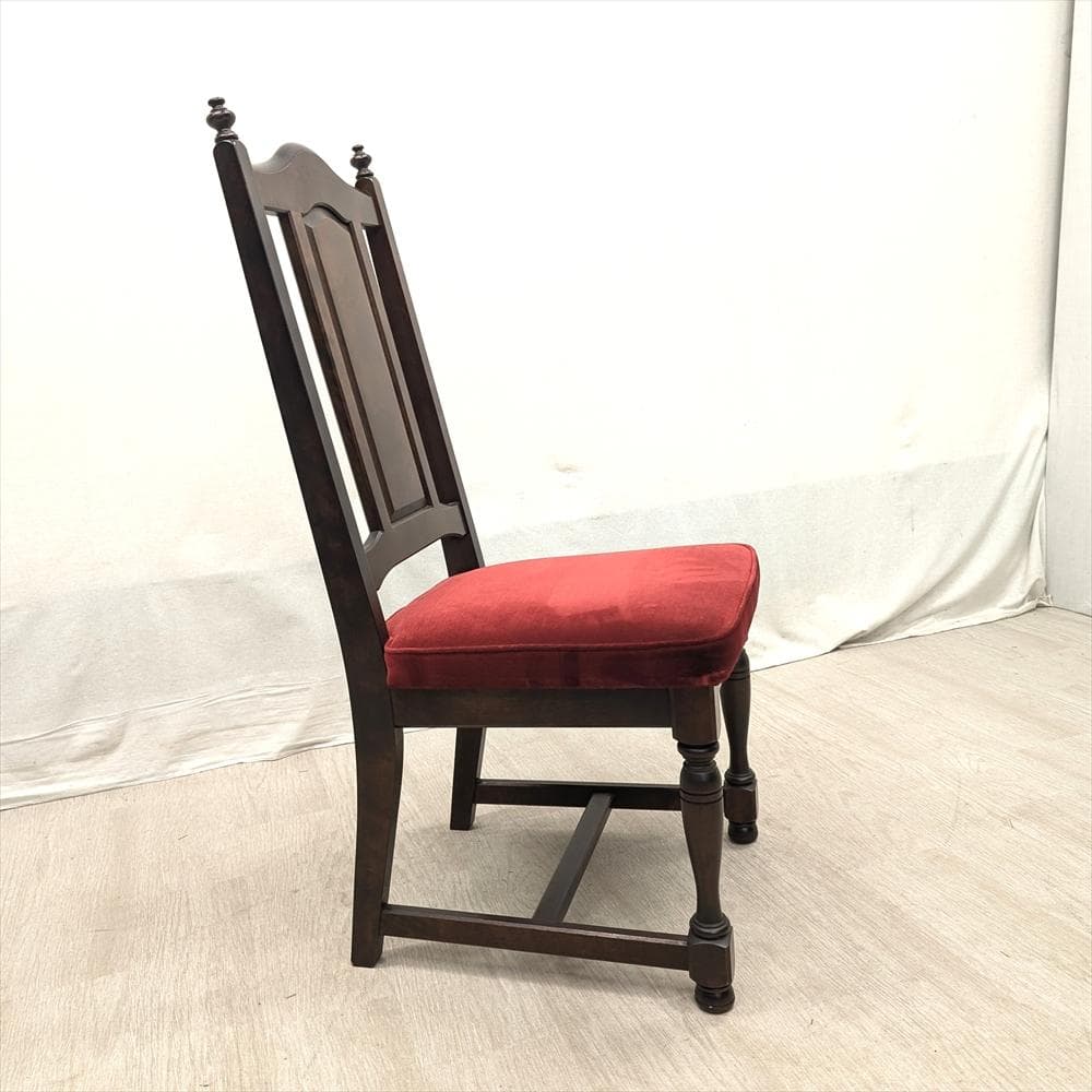 北海道民芸家具　カバ　無垢　ダイニングチェア　ハイバックチェア　食卓椅子　A