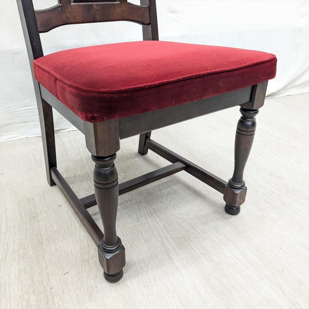 北海道民芸家具　カバ　無垢　ダイニングチェア　ハイバックチェア　食卓椅子　A