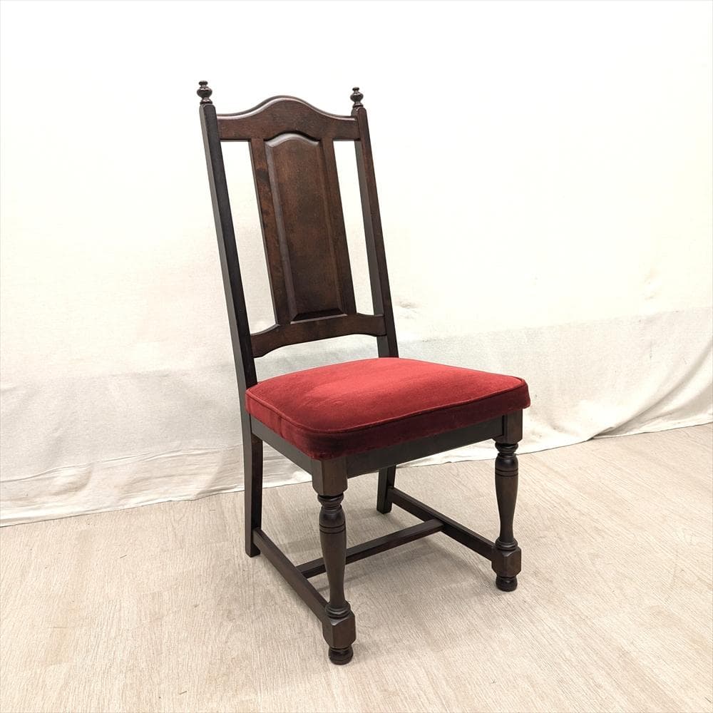 北海道民芸家具　カバ　無垢　ダイニングチェア　ハイバックチェア　食卓椅子　A