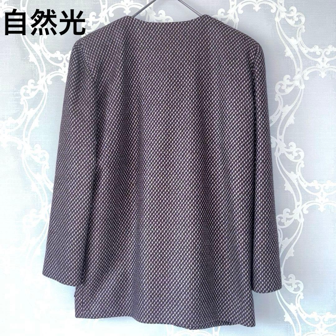 クリスチャンディオール ノーカラー ラメ ウール ツィードジャケット キラキラ