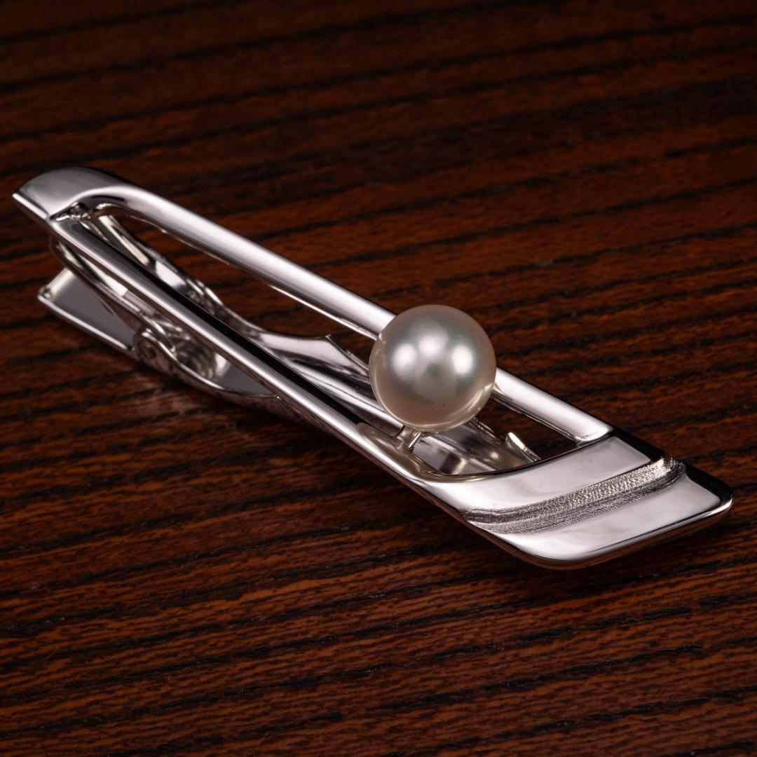 箱付き 世界最高品質ミキモト MIKIMOTO silver 真珠 ネクタイピン